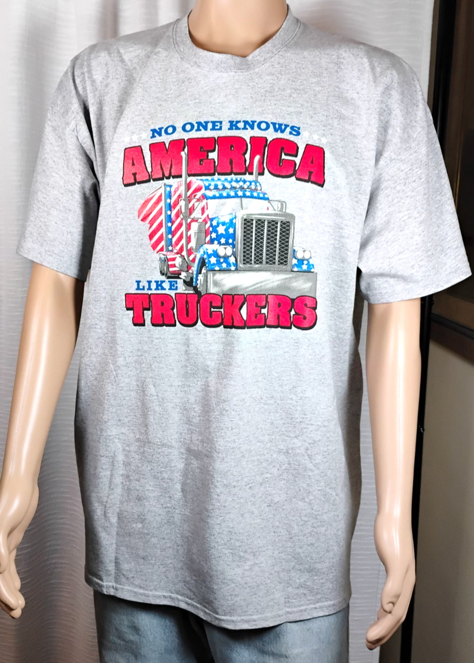 America Truckers Graphic T Shirt Mens 2XL Patriotic USA Americana Slogan Tee